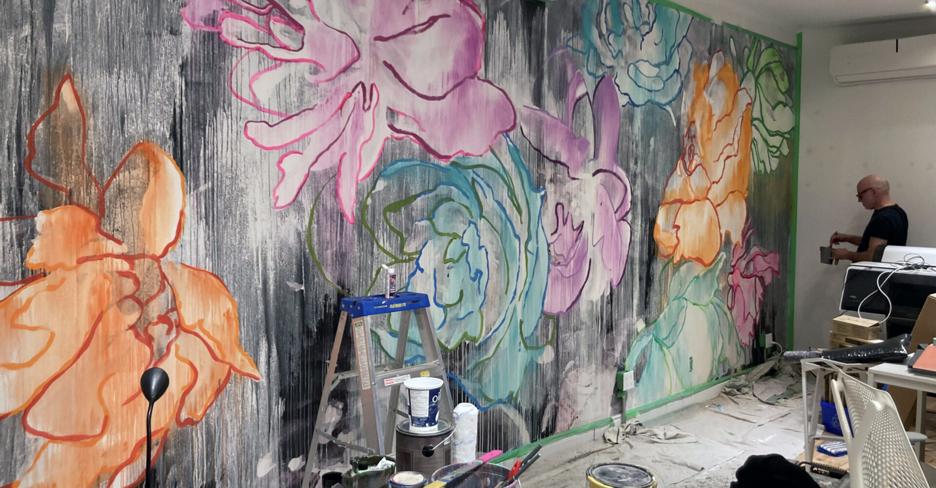 Floral Makeover Mural - Work in Process.